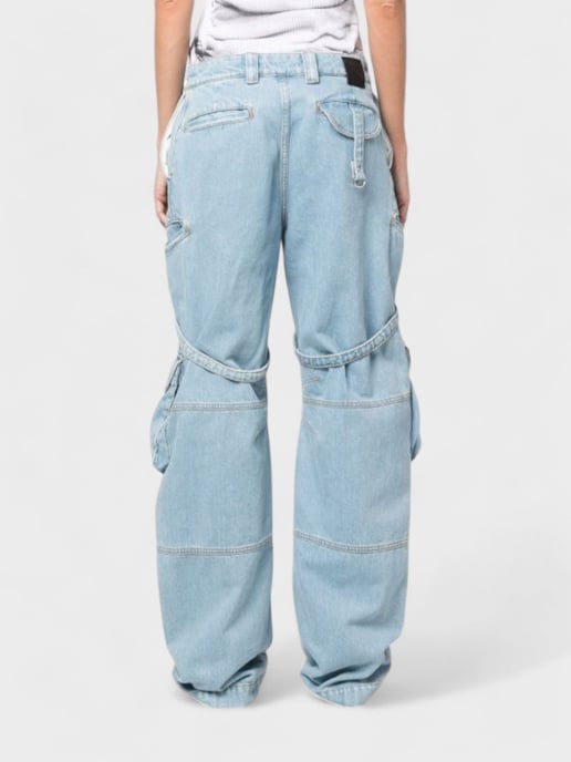 Off-White Bleach Cargo Pocket Over Pant Light Denim - Image 4