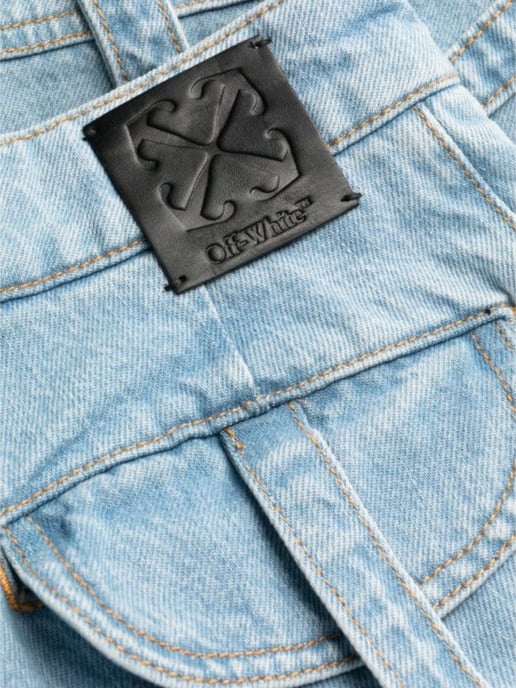 Off-White Bleach Cargo Pocket Over Pant Light Denim - Image 5