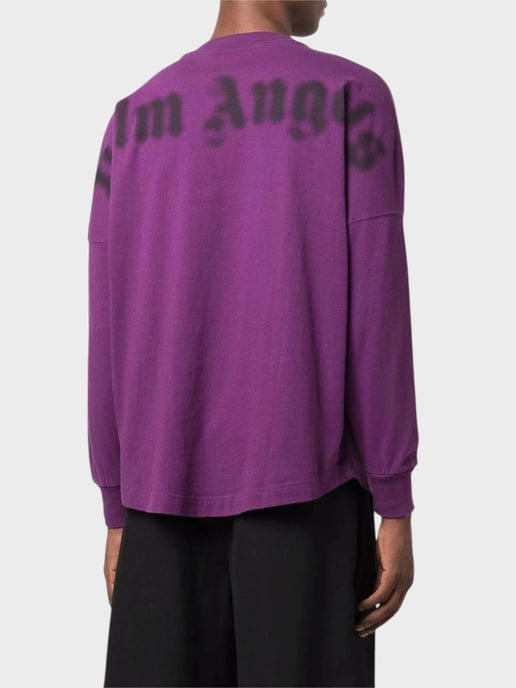 Palm Angels Blurry Logo Over Tee Purple - Image 4