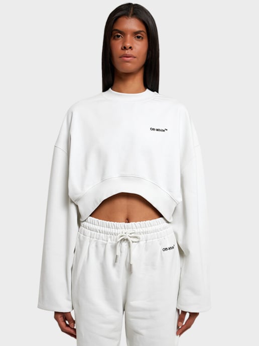 Off-White For All Helv Cropped Over Crewneck White - Image 3