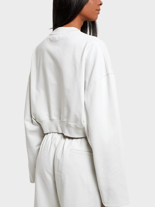 Off-White For All Helv Cropped Over Crewneck White - Image 4