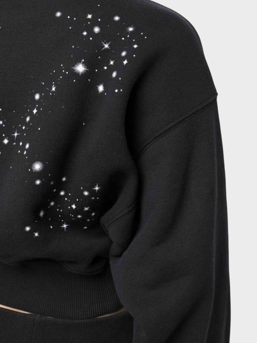 Off-White Bling Stars Arrow Cropped Zip Up Black - Image 5