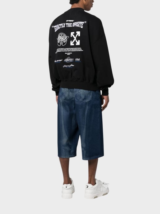 Off-White Exact Opposite Boxy Fit Black Sweatshirt - Image 4