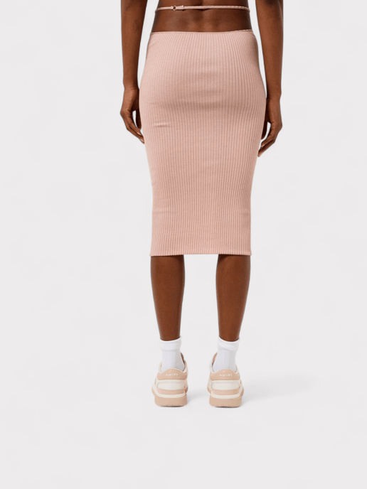 Amiri Ribbed Staggered Midi Skirt Pink - Image 5