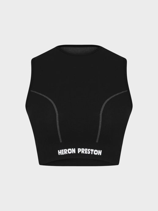 Heron Preston Active Short Sleeve Crop Top Black - Image 1