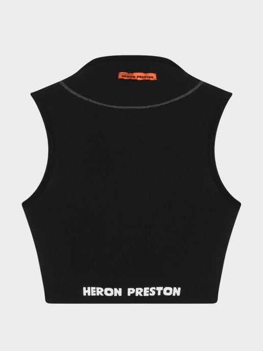 Heron Preston Active Short Sleeve Crop Top Black - Image 2
