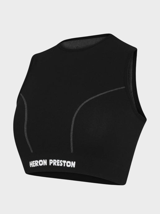 Heron Preston Active Short Sleeve Crop Top Black - Image 3