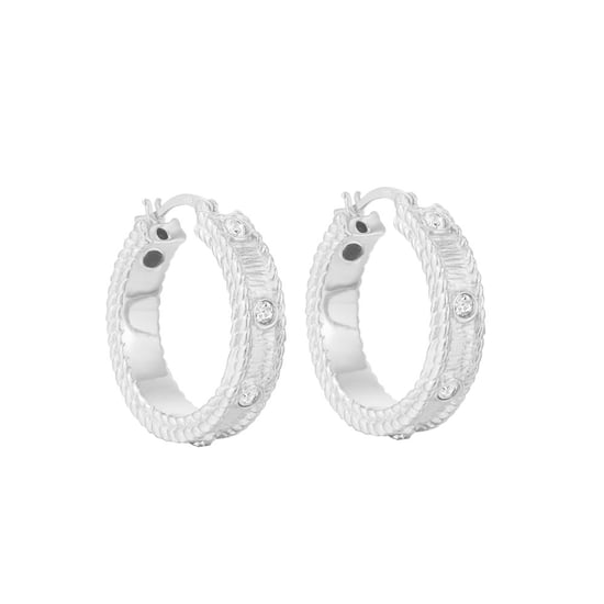 Sterling Silver Crystal Rope Edge Creoles - Image 3