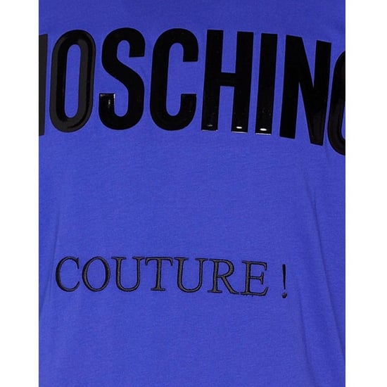 Moschino Heren Couture Glanzend Logo T-Shirt (Blauw) - Image 3