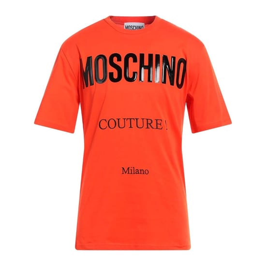 Moschino Heren Couture Glanzend Logo T-Shirt (Oranje) - Image 1
