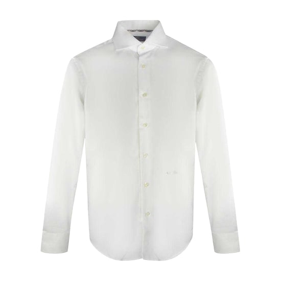 Aquascutum Heren Geborduurd Logo Shirt Met Lange Mouwen (Wit) - Image 1