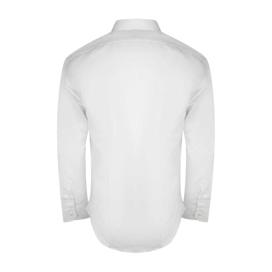 Aquascutum Heren Geborduurd Logo Shirt Met Lange Mouwen (Wit) - Image 2