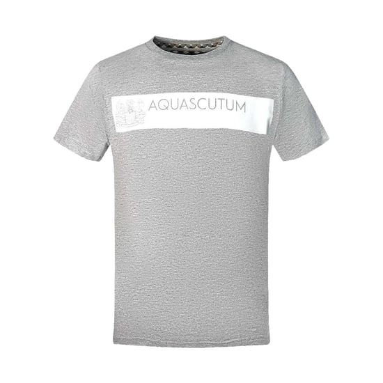 Aquascutum Heren T-shirt met blokjeslogo (Grijs) - Image 1