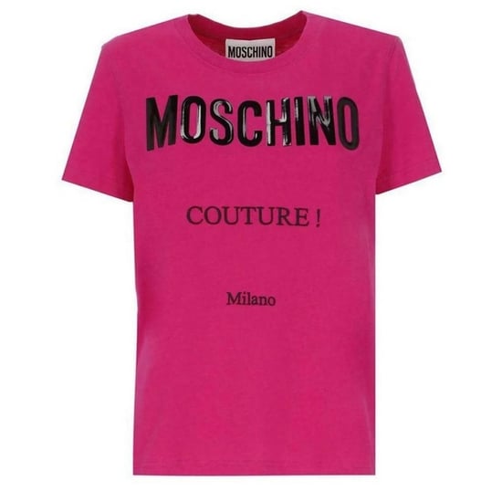 Moschino Heren Couture Glanzend Logo T-Shirt (Roze) - Image 1