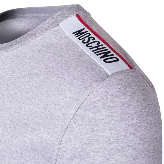 Moschino Heren Taped Shoulders T-shirt met lange mouwen (Grijs) - Image 4