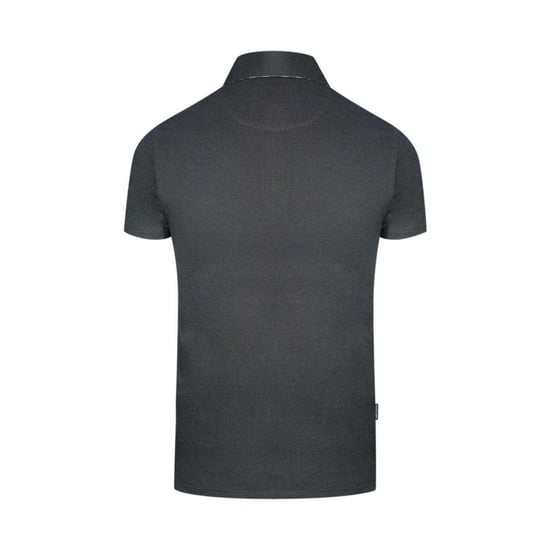Aquascutum Mens Checked Logo Polo Shirt (Black) - Image 2
