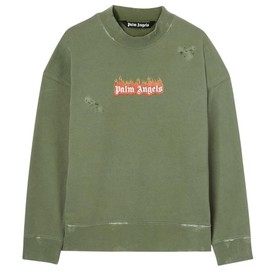 Palm Angels Unisex Volwassen Vlammen Sweatshirt (Groen) - Image 1