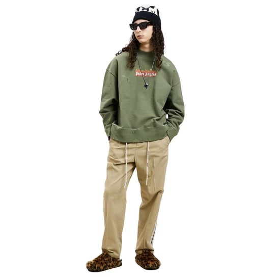 Palm Angels Unisex Volwassen Vlammen Sweatshirt (Groen) - Image 4