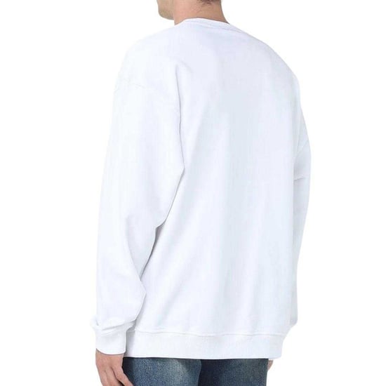 Diesel Heren Dubbel Vernietigd Logo Sweatshirt (Wit) - Image 4