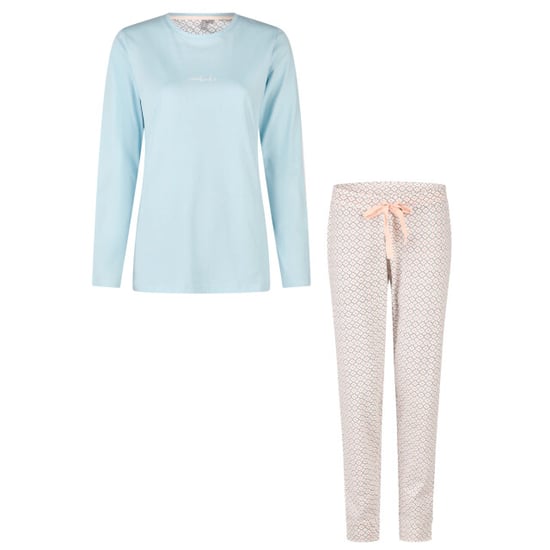 By Louise Dames pyjama set lang blauw/wit print - Image 1