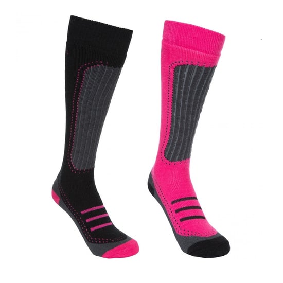 Trespass Womens/Ladies Janus II Ski Socks (Pack Of 2) (Cassis/black) - Image 1