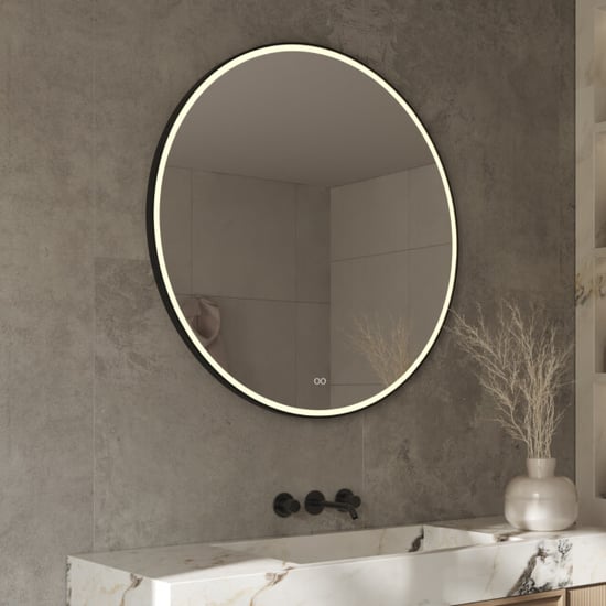 Vtw Living badkamerspiegel rond 100 cm spiegel met led verlichting en - Image 2