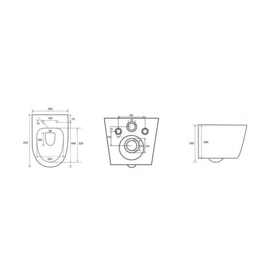Vtw Living hangtoilet glans toiletpot randloos met toiletbril - - Image 4