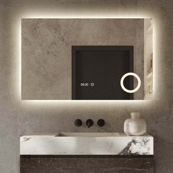 Vtw Living badkamerspiegel met led verlichting en verwarming 80 x 60 cm - Image 1