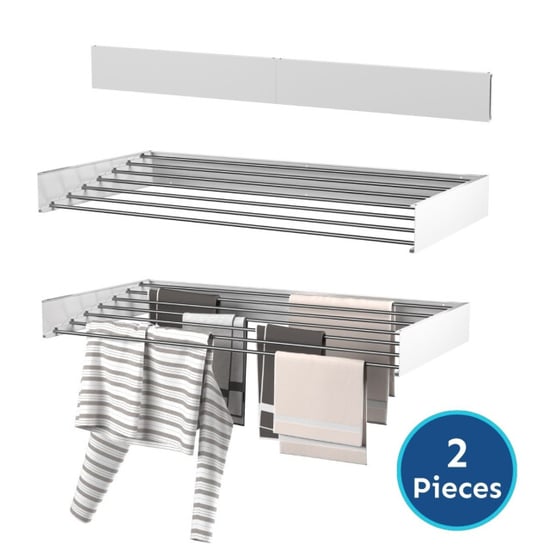 Wasophoogte ® wanddroogrek walldry 120 cm wit 2 stuks - Image 1