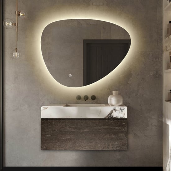 Vtw Living Badkamerspiegel met led verlichting asymmetrisch anti condens verwarming - - Image 4