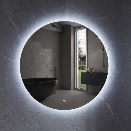 Vtw Living badkamerspiegel rond 80 cm spiegel met led verlichting en - Image 2