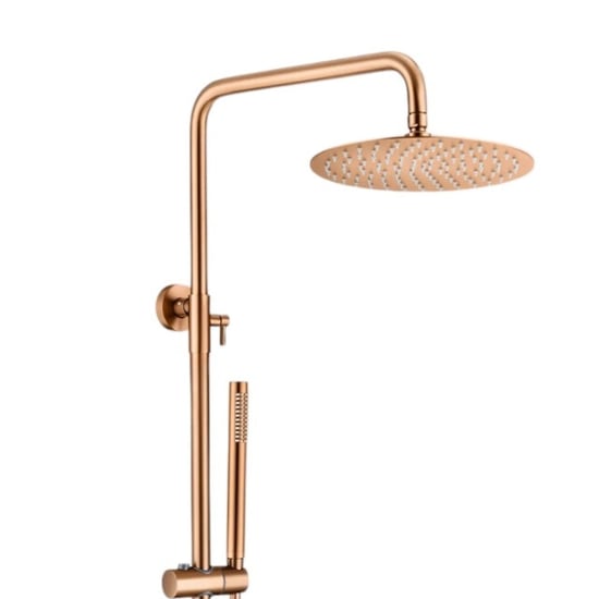 Vtw Living regendouche set met thermostatische mengkraan brons 25 cm - Image 3