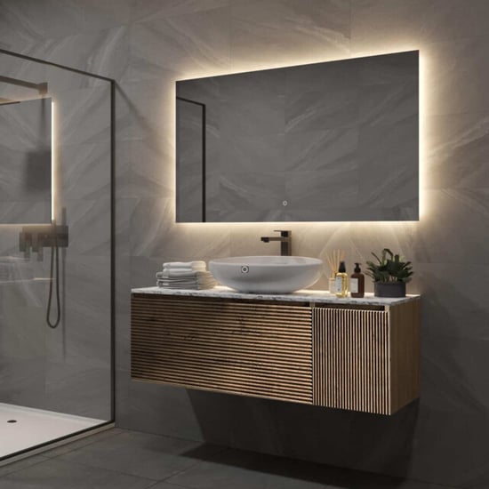Vtw Living badkamerspiegel met verlichting en verwarming spiegel 120 x 60 - Image 4