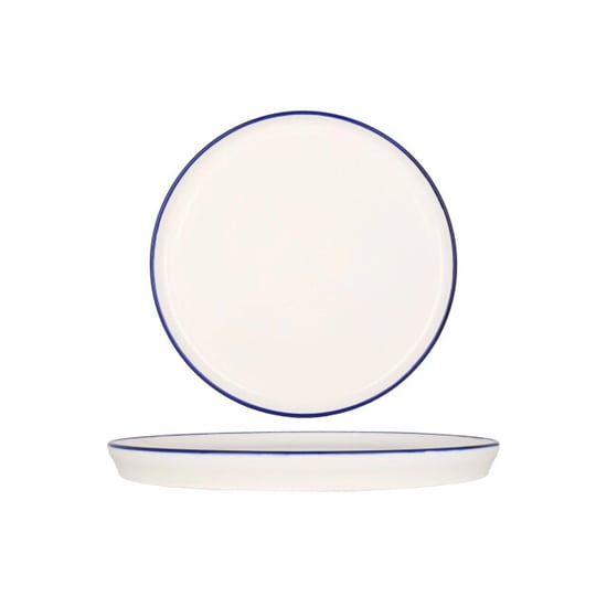 Rinart Dinerbord blue edge porselein 26 cm set van 6 - Image 1