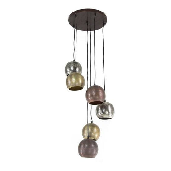 Hoyz hanglamp 6x bol getrapt metal print mat nikkel mix color - Image 3