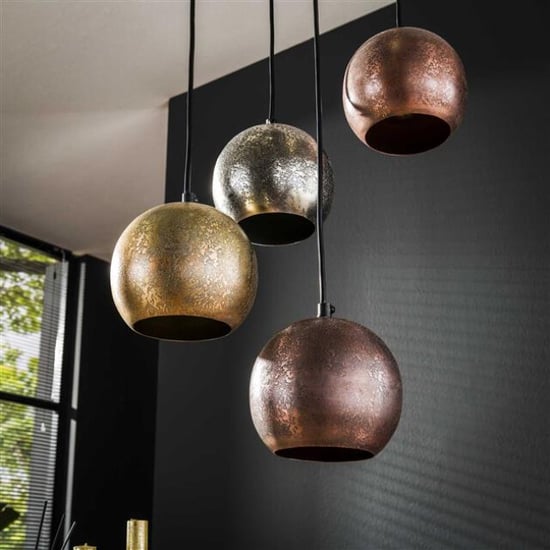 Hoyz hanglamp 6x bol getrapt metal print mat nikkel mix color - Image 4