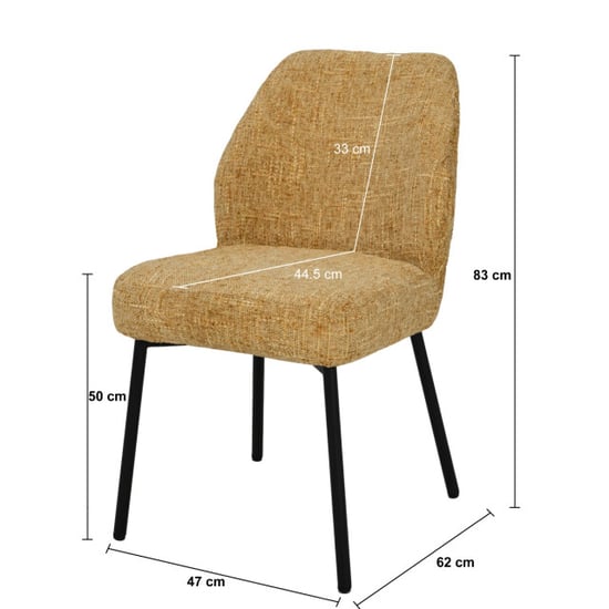 Livingfurn eetkamerstoel tess honey set van 2 63x48x83cm - Image 4