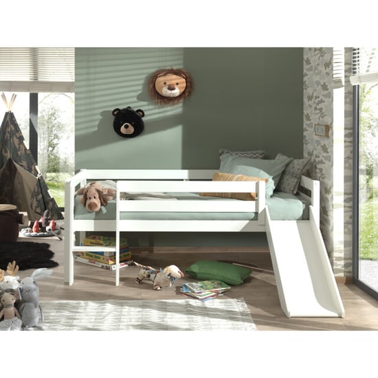 Lucevi pino halfhoogslaper met glijbaan 90x200cm - h85cm - Image 1