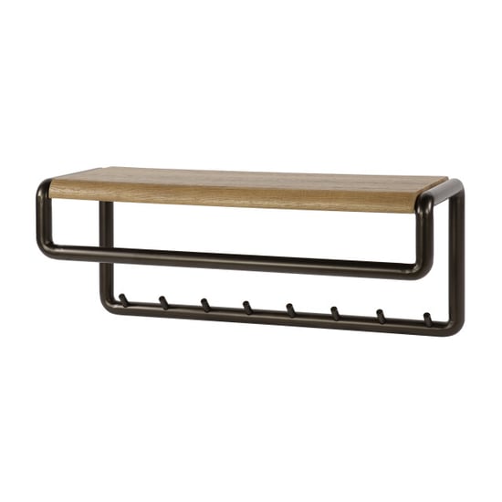Hoyz kapstok luno roede en hoedenplank 8 haken drift brown - Image 2