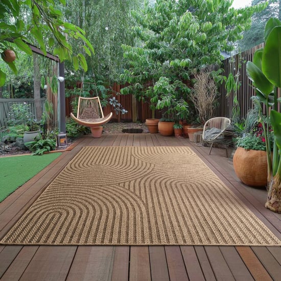 Muratap Timber buitenkleed – japandi, indoor & outdoor, jute-look vloerkleed, - Image 1