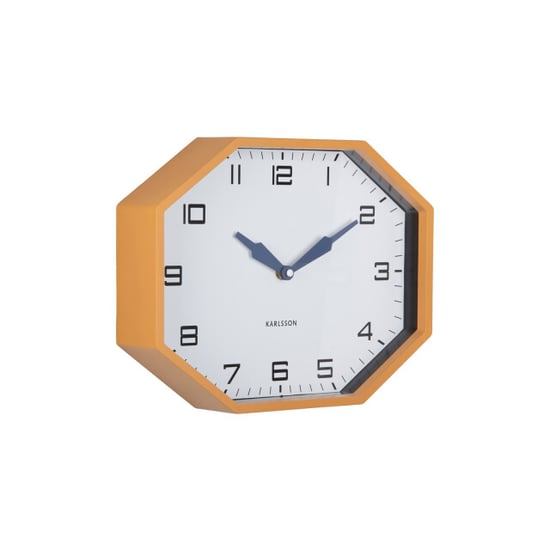 Karlsson wandklok modern factory octagon ochre yellow & navy blue - Image 1