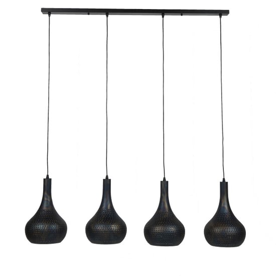 Hoyz Hoyz hanglamp punch kegel 4 lampen zwart bruin 130x25x150 - Image 2