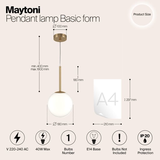 Maytoni hanglamp basic form - Ø18 - Image 6