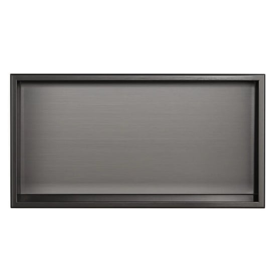 Vtw Living inbouwnis badkamer geborsteld gun metal 60 x 30 x 10 cm - Image 1
