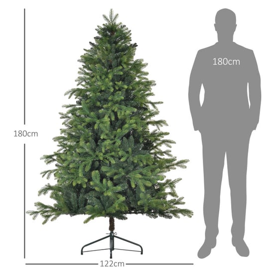 Homcom Kunstkerstboom met stevige metalen voet 183 cm - - Image 5