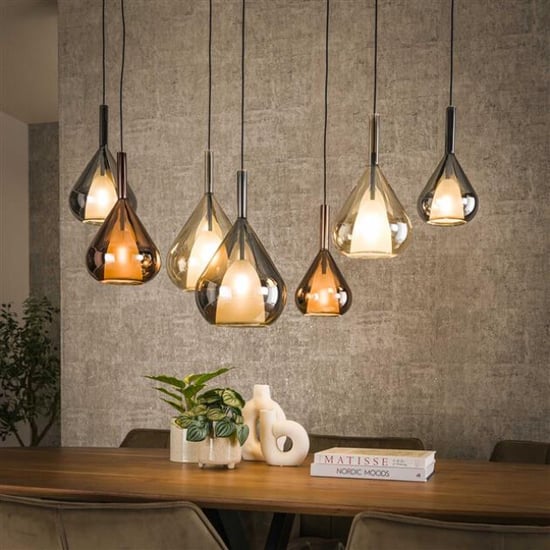 Hoyz hanglamp 4+3 wings mix glass - - Image 1