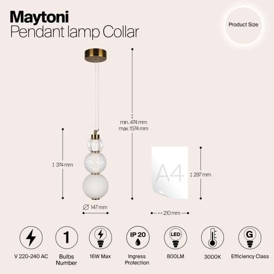 Maytoni hanglamp collar - Ø14,7 - Image 4