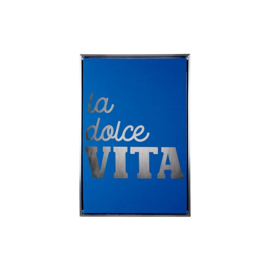 Present Time wall art la dolce vita medium dark blue & silver - Image 1