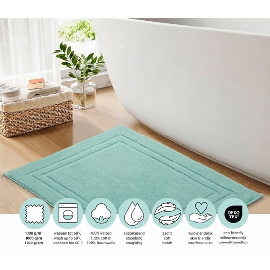 DoubleDry Hotel badmat 50 x 80 cm – 100% katoen – zacht en absorberend – denim - Image 4