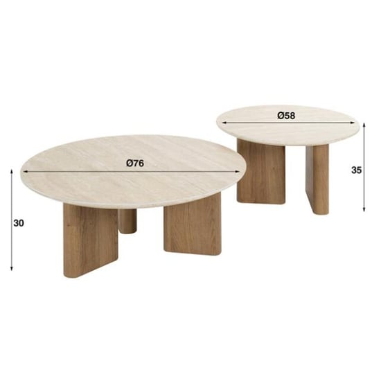 Hoyz salontafel romano rechthoekige poot keramisch travertin - - Image 3